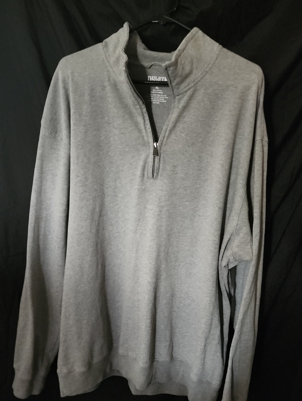 Duluth Men’s Heather Gray Quarter-Zip Pullover Sweater